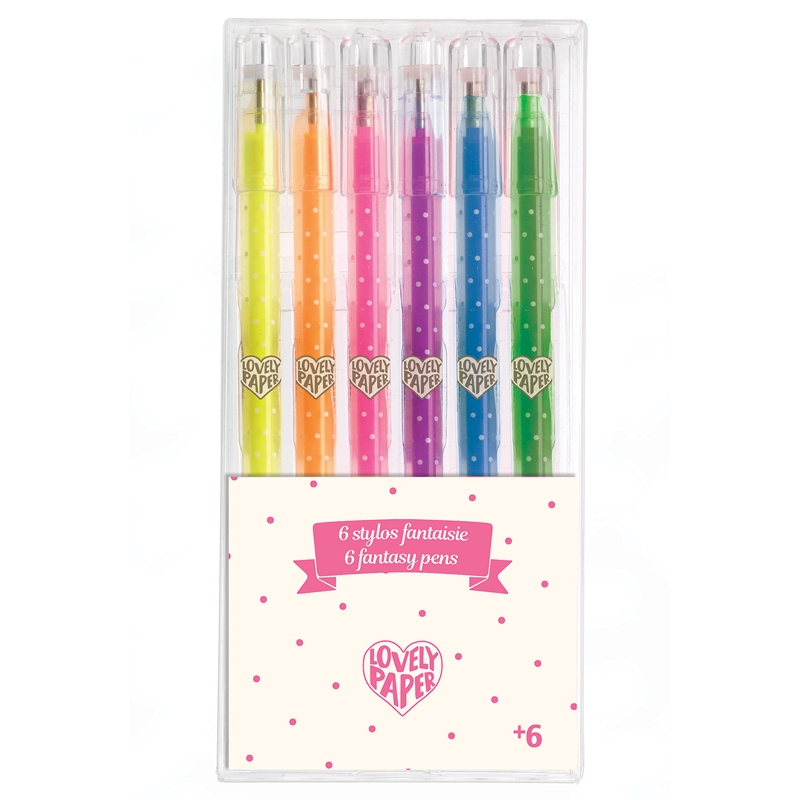 6 neon gel pens djeco lovely paper DD03756 1526833081 0